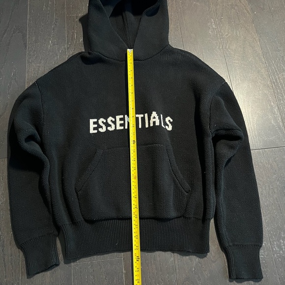 Fear of God Essentials Knit Pullover Hoodie Black XXSMALL mens xxsmall - Picture 3 of 11